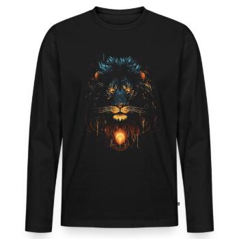 Lion, Animal, King, Africa - Men's Premium Organic Long Sleeve Shirt - black - Front - Nico (187cm)