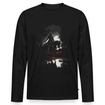 Knight Castle Knight on Horse Knight Role Playing Game - Men's Premium Organic Long Sleeve Shirt - black - Front - Nico (187cm)