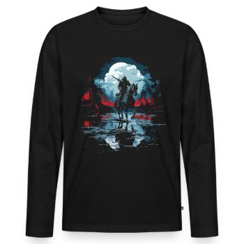 Knight Castle Knight on Horse Knight Role Playing Game - Men's Premium Organic Long Sleeve Shirt - black - Front - Nico (187cm)