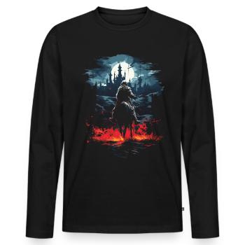 Knight Castle Knight on Horse Knight Role Playing Game - Men's Premium Organic Long Sleeve Shirt - black - Front - Nico (187cm)