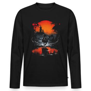 Knight Castle Knight on Horse Knight Role Playing Game - Men's Premium Organic Long Sleeve Shirt - black - Front - Nico (187cm)