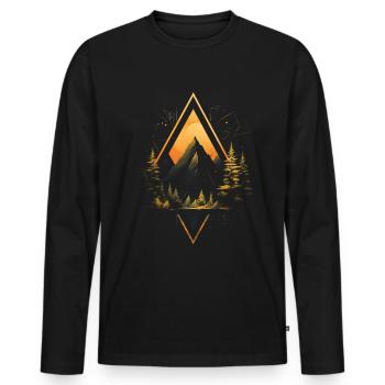 Geometric, Minimalism, Trees, Abstract - Men's Premium Organic Long Sleeve Shirt - black - Front - Nico (187cm)