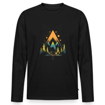 Nature, Forest, Abstract, Art, Camping - Men's Premium Organic Long Sleeve Shirt - black - Front - Nico (187cm)