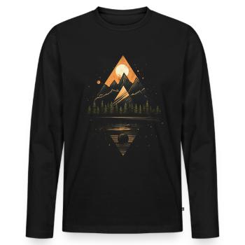 Nature, Forest, Abstract, Art, Camping - Men's Premium Organic Long Sleeve Shirt - black - Front - Nico (187cm)