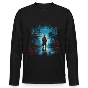 Viking Silhouette Scandinavia Viking - Men's Premium Organic Long Sleeve Shirt - black - Front - Nico (187cm)