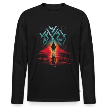 Viking Silhouette Scandinavia Viking - Men's Premium Organic Long Sleeve Shirt - black - Front - Nico (187cm)
