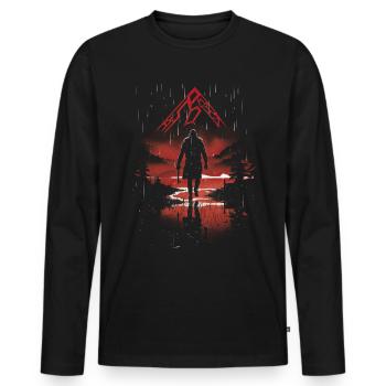 Viking Silhouette Scandinavia Viking - Men's Premium Organic Long Sleeve Shirt - black - Front - Nico (187cm)