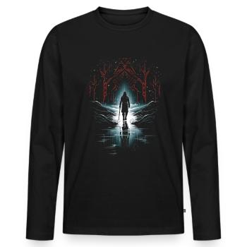 Viking Silhouette Scandinavia Viking - Men's Premium Organic Long Sleeve Shirt - black - Front - Nico (187cm)