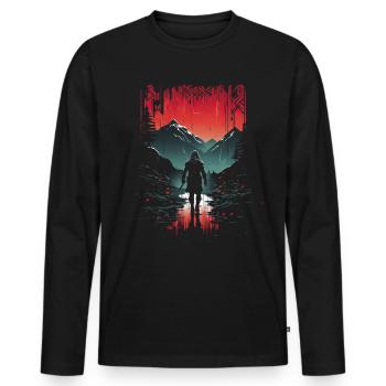 Viking Silhouette Scandinavia Viking - Men's Premium Organic Long Sleeve Shirt - black - Front - Nico (187cm)