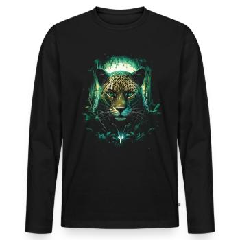 Majestueux Jungle faune sauvage oeuvre - T-shirt manches longues Premium bio Homme - noir - Devant - Nico (187cm)