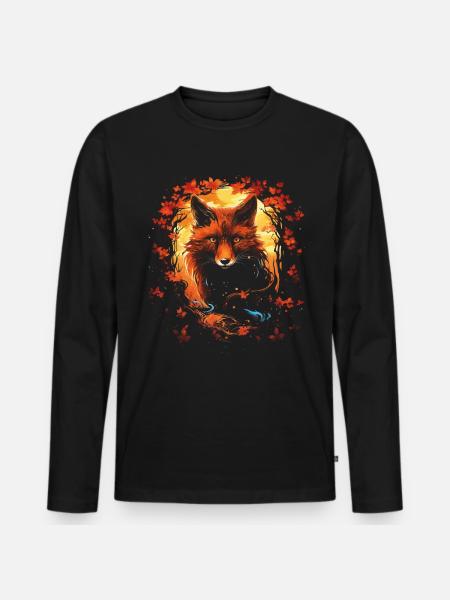 Fantay Fox Magic Fox - Men's Premium Organic Long Sleeve Shirt - black