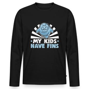 Cold Nose Warm Heart Manatee chubby manatee - Men's Premium Organic Long Sleeve Shirt - black - Front - Nico (187cm)