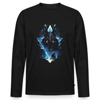 Anubis God Gaming Egyptian - Men's Premium Organic Long Sleeve Shirt - black - Front - Nico (187cm)