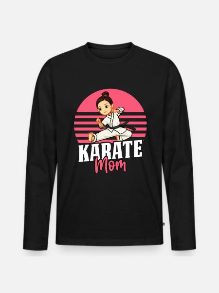 Maman karaté - T-shirt manches longues Premium bio Homme - noir