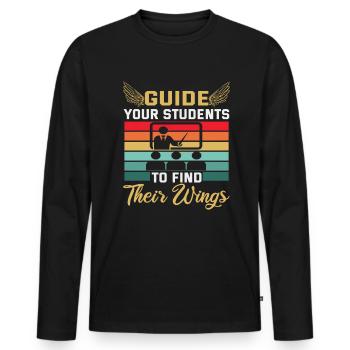 Bester Lehrer Rente Geschenkidee Schüler - Männer Premium Bio Langarmshirt - Schwarz - Vorne - Nico (187cm)