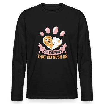 Des conceptions de sauvetage de chiens pour les militants des droits des animaux - T-shirt manches longues Premium bio Homme - noir - Devant - Nico (187cm)