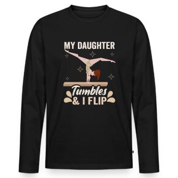 Geräteturnen Turnen Trainer Sportgymnastik Team - Männer Premium Bio Langarmshirt - Schwarz - Vorne - Nico (187cm)
