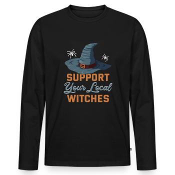 Magische Dunkle Kunst Okkulte Hexen Designs - Männer Premium Bio Langarmshirt - Schwarz - Vorne - Nico (187cm)