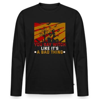 Magische Dunkle Kunst Okkulte Hexen Designs - Männer Premium Bio Langarmshirt - Schwarz - Vorne - Nico (187cm)