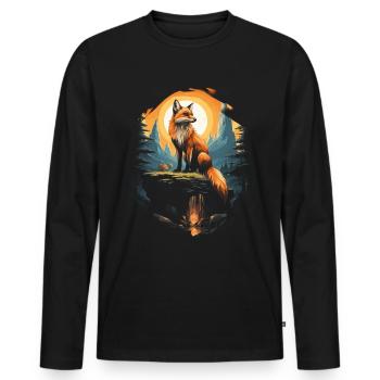 Fox Landscape Fox Lovers - Men's Premium Organic Long Sleeve Shirt - black - Front - Nico (187cm)