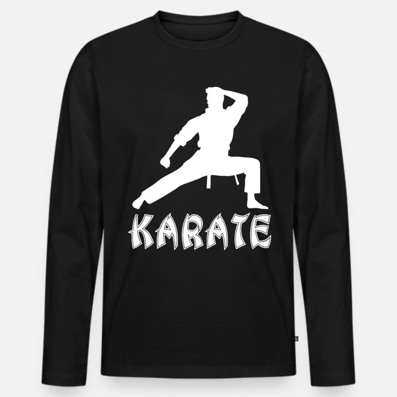 Karate - Männer Premium Bio Langarmshirt - Schwarz