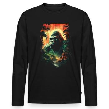 Gorilla, Wilderness, Primate, Nature, Monkey - Men's Premium Organic Long Sleeve Shirt - black - Front - Nico (187cm)