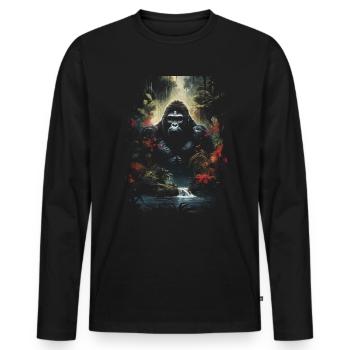Gorilla, Wilderness, Primate, Nature, Monkey - Men's Premium Organic Long Sleeve Shirt - black - Front - Nico (187cm)
