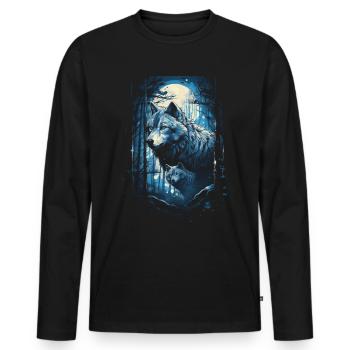 Fantasy Wolf Magic Pack Mystérieux - T-shirt manches longues Premium bio Homme - noir - Devant - Nico (187cm)