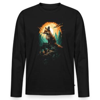 Fuchs Fuchsliebhaber Kunst - Männer Premium Bio Langarmshirt - Schwarz - Vorne - Nico (187cm)