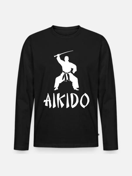 Aikido - Premium økologisk langærmet T-shirt til mænd - sort