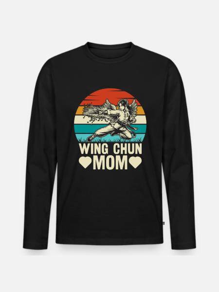 Wing Chun Mom - Men's Premium Organic Long Sleeve Shirt - black