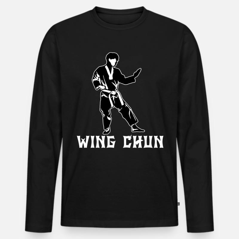 Wing Chun - Männer Premium Bio Langarmshirt - Schwarz