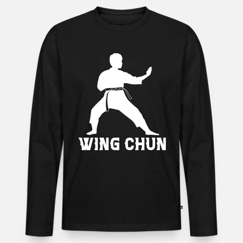 Wing Chun - Männer Premium Bio Langarmshirt - Schwarz