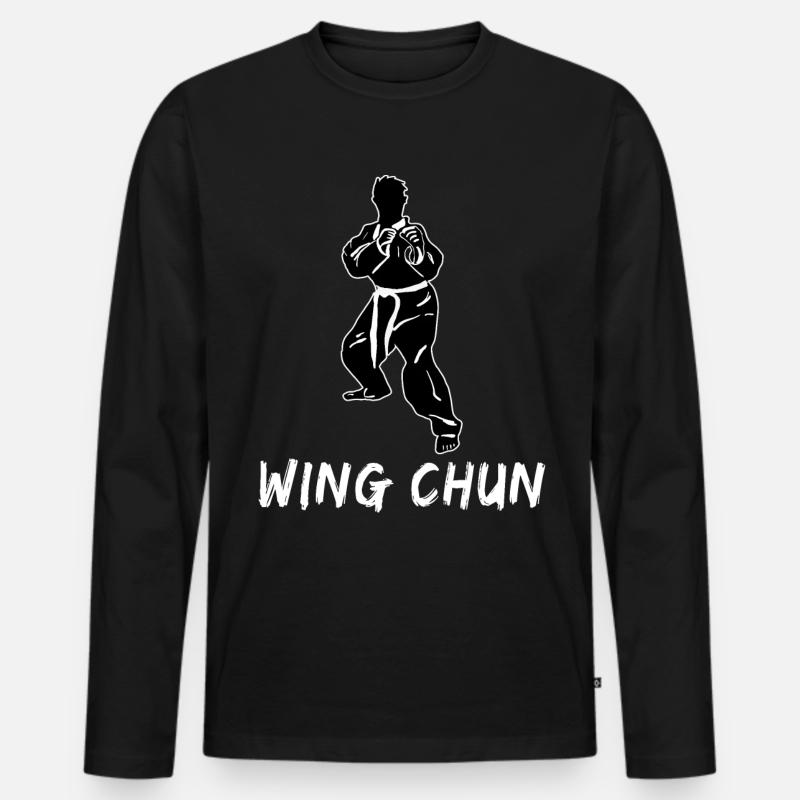 Wing Chun - Männer Premium Bio Langarmshirt - Schwarz