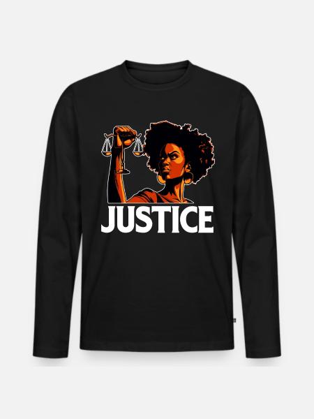 Justice - Men's Premium Organic Long Sleeve Shirt - black