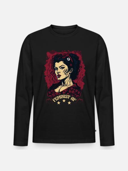 Feminist AF - Men's Premium Organic Long Sleeve Shirt - black