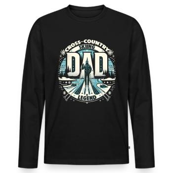 Vatertag DAD the Cross-country Skiing Legend Papa - Männer Premium Bio Langarmshirt - Schwarz - Vorne - Nico (187cm)