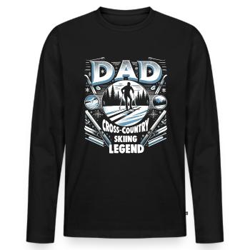 Vatertag DAD the Cross-country Skiing Legend Papa - Männer Premium Bio Langarmshirt - Schwarz - Vorne - Nico (187cm)