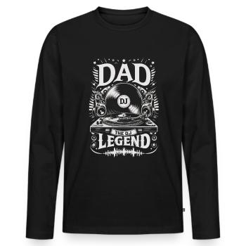 Vatertag DAD the Dj Legend Papa Vater - Männer Premium Bio Langarmshirt - Schwarz - Vorne - Nico (187cm)