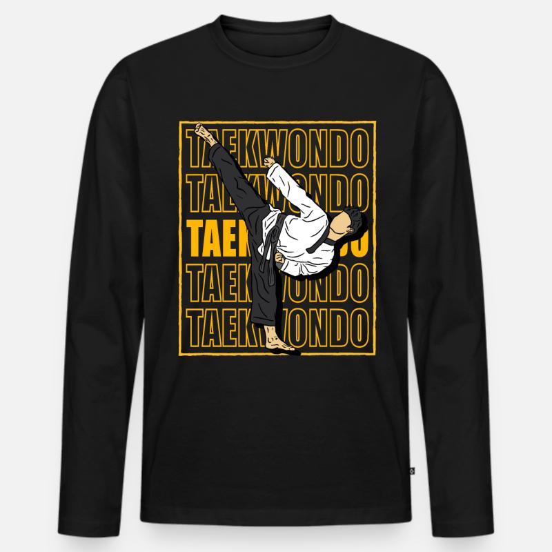 Taekwondo - Männer Premium Bio Langarmshirt - Schwarz