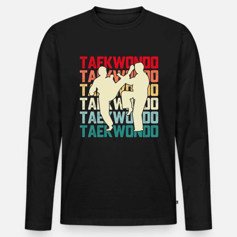 Taekwondo - Männer Premium Bio Langarmshirt - Schwarz