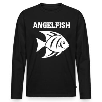 Skalar - Männer Premium Bio Langarmshirt - Schwarz - Vorne - Nico (187cm)