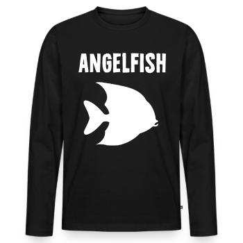 Skalar - Männer Premium Bio Langarmshirt - Schwarz - Vorne - Nico (187cm)
