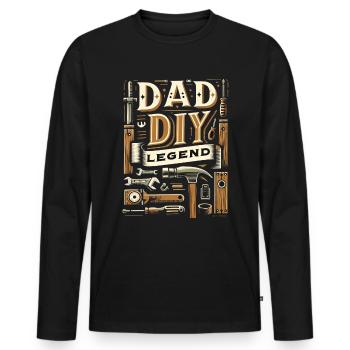 Fête des pères papa bricolage légende papa papa - T-shirt manches longues Premium bio Homme - noir - Devant - Nico (187cm)