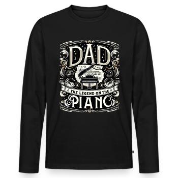 Father's Day Dad the Legend on the piano Dad Dad - Men's Premium Organic Long Sleeve Shirt - black - Front - Nico (187cm)
