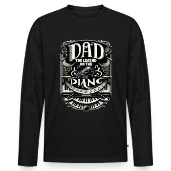 Father's Day Dad the Legend on the piano Dad Dad - Men's Premium Organic Long Sleeve Shirt - black - Front - Nico (187cm)