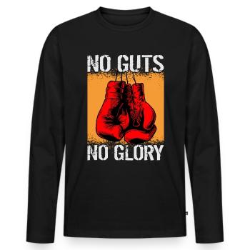 No Guts No Glory Boxing - Men's Premium Organic Long Sleeve Shirt - black - Front - Nico (187cm)