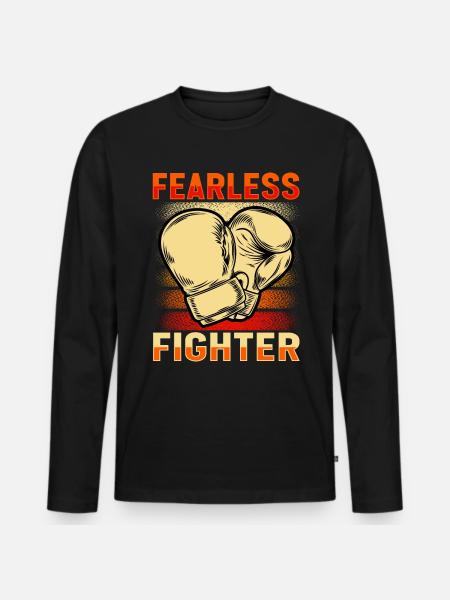 Fearless Fighter - Men's Premium Organic Long Sleeve Shirt - black