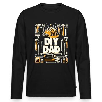 Fête des pères bricolage papa papa amélioration de l’habitat papa - T-shirt manches longues Premium bio Homme - noir - Devant - Nico (187cm)