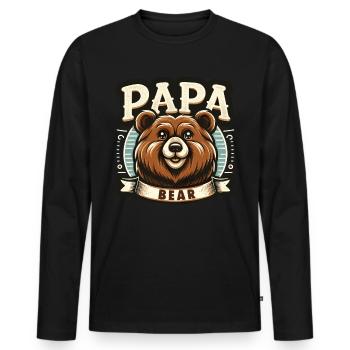 Father's Day Dad Bear Dad Dad - Men's Premium Organic Long Sleeve Shirt - black - Front - Nico (187cm)